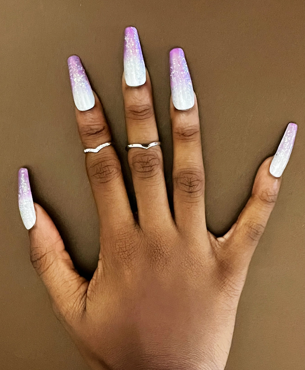 Holo purple glitz Press on Nails