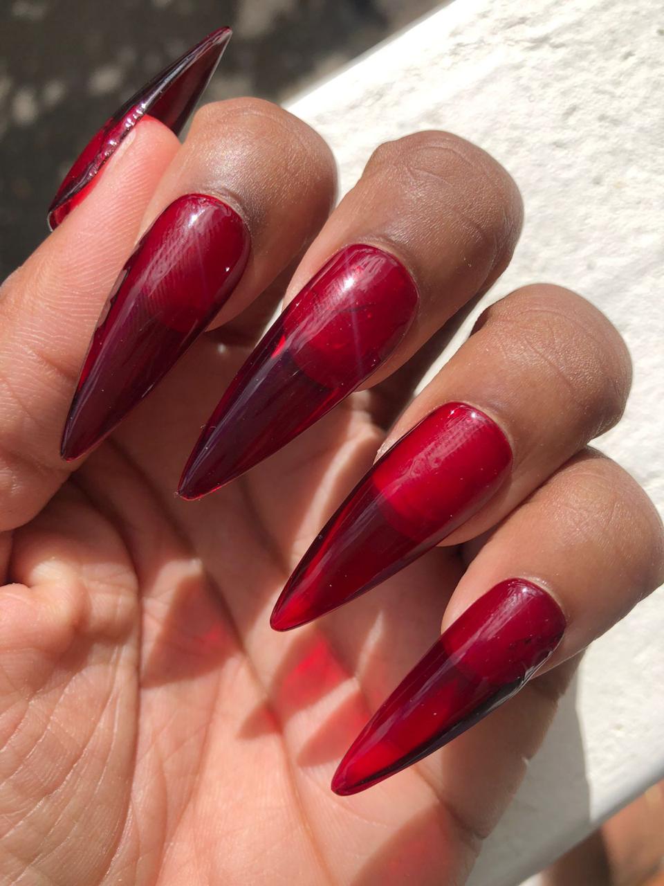 Red Jelly Press on nails
